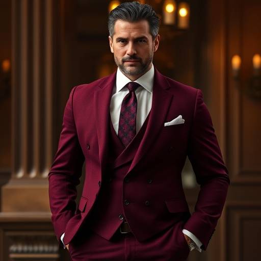 Burgundy wool-cashmere blend suit