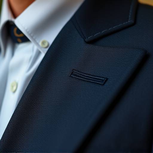 Close-up of hand-stitched suit lapel detail